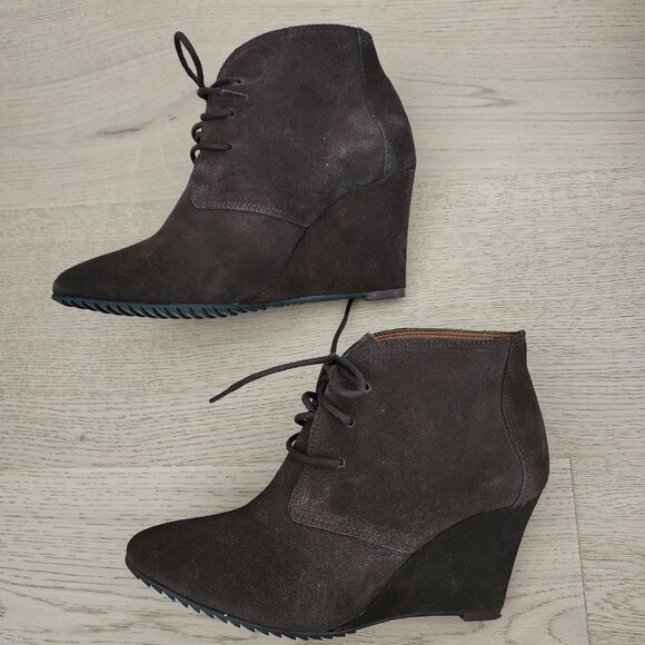 New Schutz brown suede wedge boots - Picture 10 of 12